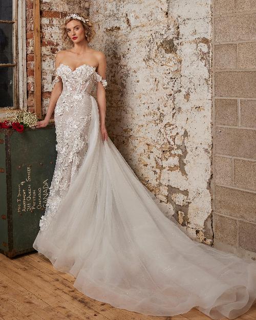 123247 sexy mermaid wedding dress with detachable skirt and 3d lace1
